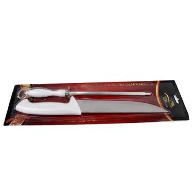 Imagem de Kit Churrasco Conjunto Faca e Chaira 8" - Top Casa
