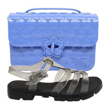 Imagem de Kit Sandalia Menina Aranha Leve Macia E Confortavel E Bolsa Infantil A