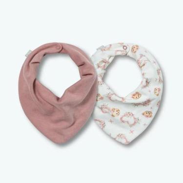 Imagem de Kit Com 2 Babadores Hug Bandana Amor De Urso Rosa Antigo, Único, Rosa