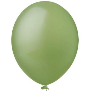 Imagem de Balão Látex Prime Verde Eucalipto - 12 Polegadas - 25 Unidades - Happy