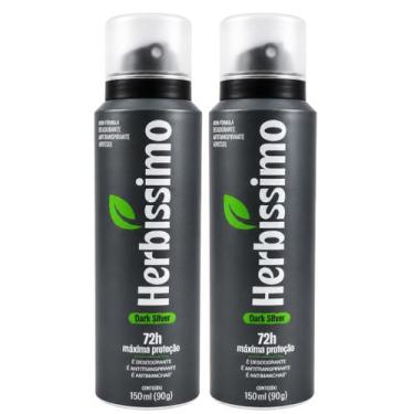 Imagem de Kit 2 Desodorante Herbíssimo Care Masculino Dark Silver 150ml - Dana