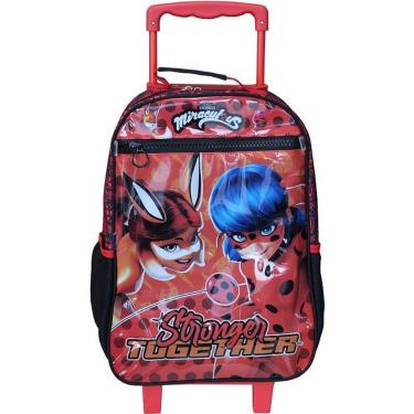 Imagem de Mochila Infantil com Rodinha Miraculous Easy g Design Ladybug Vermelha Dermiwil