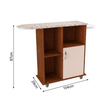 Imagem de Tábua de Passar Miami para Roupas com Prateleira Mesa 1 Porta e Suport