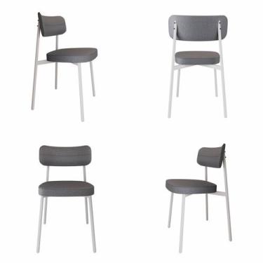 Imagem de Cadeira Alloa Fixa com 4 Pés 50 x 44,7 x 83,8 cm com 4 Unidade Cinza -