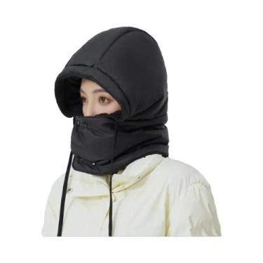 Imagem de Gorro Feminino De Inverno Quente Com Capuz, Forrado Com Lã Pelúcia, Im