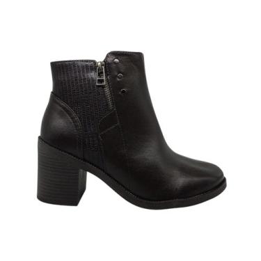 Imagem de Bota Coturno Feminina Salto Grosso Médio Comfortflex 2599331, Café, 36