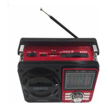 Imagem de Rádio Portátil Retrô Kapbom KA1088 Bluetooth USB AM FM SW Lanterna