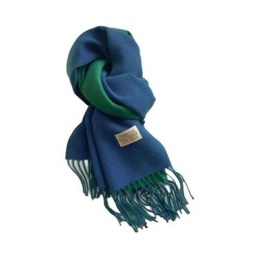 Imagem de Cachecol De Cashmere Dupla Face Quente Com Franjas Em Diferentes Cores
