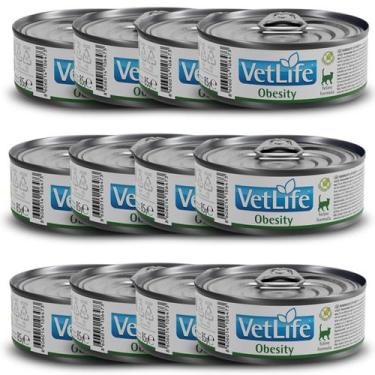 Imagem de Kit c/ 12 Vet Life Obesity Ração Úmida p/ Gatos 85g - Farmina