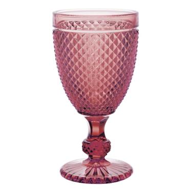 Imagem de Cj de tacas para vinho bico de jaca de vidro rosa - 6PCS 7,8