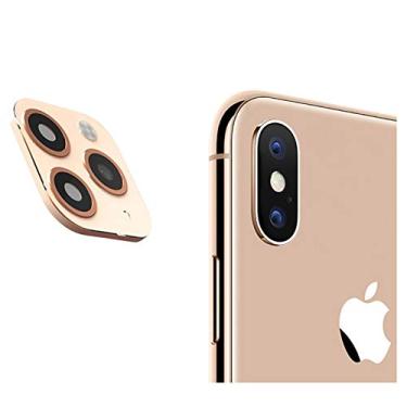 Imagem de iPhone X/XS/XS Max Converter para iPhone 11 Pro/11 Pro Max Protetor de Lentes,DIKKAR Adesivo de Lente de Câmera para iPhone,Película de Vidro Temperado Antirrisco da Tampa da Câmera