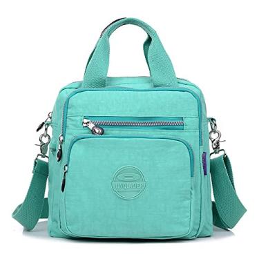 Imagem de Bolsa Mochila Feminina Nylon Com Alça Removível Versátil Confortável Moderna Dia a Dia Verde