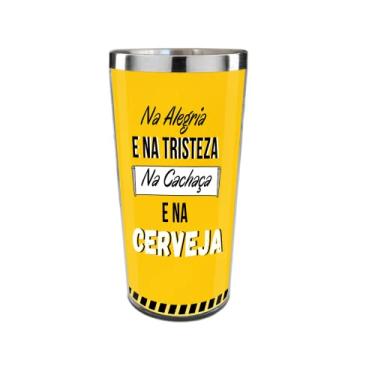 Imagem de Copo Termico Cerveja Na Alegria e Na Tristeza