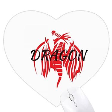 Imagem de Mouse pad Animal Myth Dragon Wings East West Heart Tapete de borracha para escritório