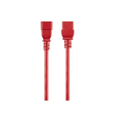 Imagem de Monoprice Cabo de alimentação – 3 metros – Vermelho, IEC 60320 C14 para IEC 60320 C19, 14AWG, 15A, SJT, 100-250V, para carregar computadores, monitores