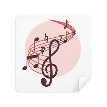 Imagem de Tecido de camurça vermelho Movg notas musicais pano de limpeza limpeza de tela 2 peças