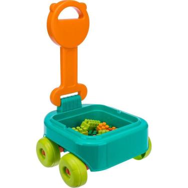 Imagem de Brinquedo Para Montar Carrinho De Puxar Urso Com Bloco