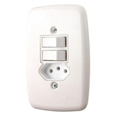 Imagem de Pluzie 2 Seções Interruptor Simples E 1 Seção Tomada 20A