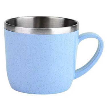 Imagem de 220 ml Copo de Palha de Trigo em A?o Inoxid¨¢vel Caneca de Caf¨¦ Expresso Garrafas T¨¦rmicas Isolamento de ¨¢gua Suco de Caf¨¦ Caneca de Leite(Blue),Copo de Caf¨¦ com Camada Dupla, X¡§acara de caf¡§| a?
