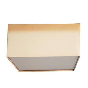 Imagem de Luminária Plafon Quadrado Cúpula em Tecido 30x30x15 Cor:Cru6014