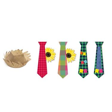 Imagem de Kit Aderecos Chapeu C/gravata Na Estampa Arraial Junino C/08 Unidades - Cromus Festa Cromus Festas Arraial Junino
