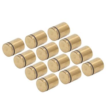 Imagem de Parafusos isolantes, 12 peças sem moldura de prego inoxidável galvanizado escovado fixação de publicidade para exibição