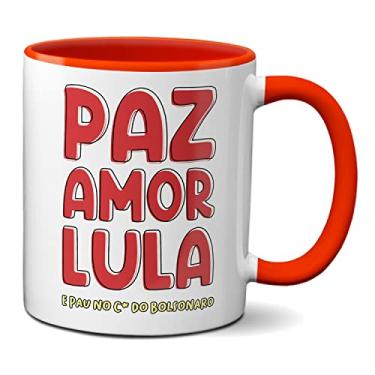 Imagem de Caneca Paz Amor Lula E P@u No C* Do Bolsonaro (Vermelha)