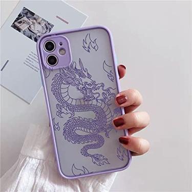 Imagem de Capa de telefone Remazy Fashion Dragon Animal Pattern para iPhone 13 12 11 Pro MAX X XS XR 8 7 6Plus Capa Dura Transparente Matte Bag, Estilo 2, Para iPhone XS