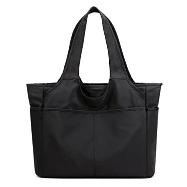 Imagem de Bolsas de mão e ombro femininas bolsa leve para uso diário bolsas impermeável femininas Preto