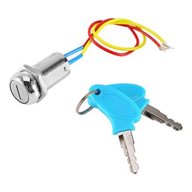 Imagem de Qiilu 2 Wires Ignition Switch Key Starter Switch with 2 Keys On-Off for Electric Scooter ATV Moped Go Kart