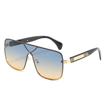 Imagem de Óculos de sol tudo-em-um Steampunk Trend Grande Armação Óculos Conjugados Personalizado Versátil Quadrado Óculos de Sol Quadrado, 4, Tamanho Único