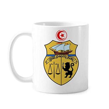 Imagem de Caneca com emblema nacional da Ásia da Tunísia cerâmica xícara de café porcelana louça