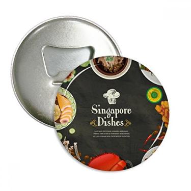 Imagem de Cingapura Famous Delicious Louças, abridor de garrafas, ímã de geladeira, emblema multifuncional