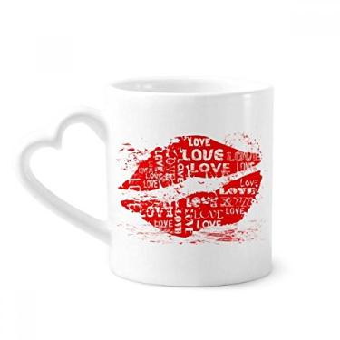 Imagem de Dia dos Namorados Lábio Vermelho Caneca Amor Café Cerâmica Copo Coração Vidro