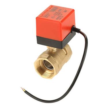 Imagem de Válvula de esfera motorizada, latão DC 12V G1-1/2" DN40 2 vias válvula esférica de atuador motorizado de baixo ruído válvula de rosca elétrica para sistema de ar condicionado e sistemas de encanamento
