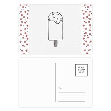 Imagem de Contorno preto de sorvete de gergelim picolés de Natal flor de Natal cartão postal de bênção