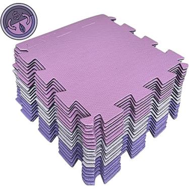 Imagem de Kit 12 Tatames 50x50x10mm Economico (Tons de Rosa)
