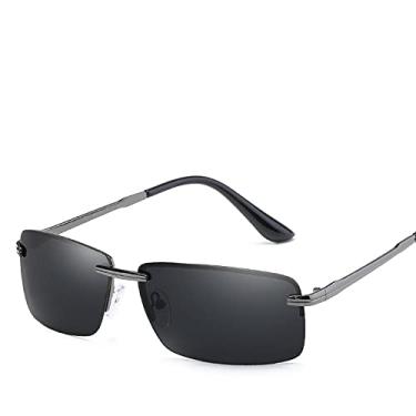 Imagem de Óculos de sol polarizados sem aro polarizados para homens com design espelho all-fit Alloy Frame Óculos de proteção para dirigir Uv400 6