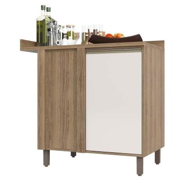 Imagem de Balcão e Tampo Canto Reto 95 Cm De Abrir 1 Prateleira Mel Vanill e O