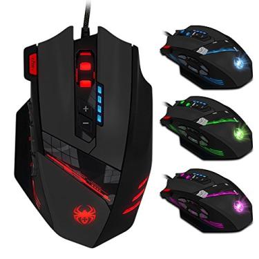 Imagem de zelotes Mouse Para Jogos,12 Botões Programáveis,4000DPI Mouse Com Fio,Mouse Ergonômico Óptico LED USB,Mouse Gamer Com Fio para PC, Mac