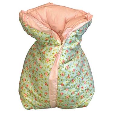 Imagem de Cobertor Saco Manta para Bebê Analu Kids 60x40x14cm - Estampa Floral Rosa com Azul