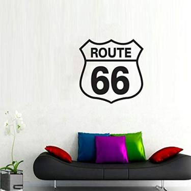 Imagem de Adesivo de parede frase Route 66 tam 50cmx80cm