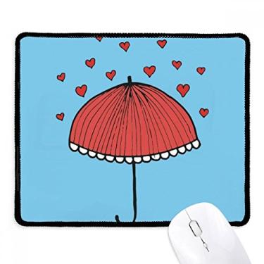 Imagem de Tapete vermelho de renda para o clima do coração Mousepad com borda costurada Tapete de borracha para jogos