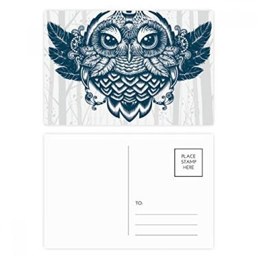 Imagem de Conjunto de cartão postal Queen Owl Forest Cartão de felicitações de aniversário
