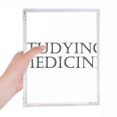 Imagem de Caderno de medicamentos com frases curtas, diário de folhas soltas recarregável