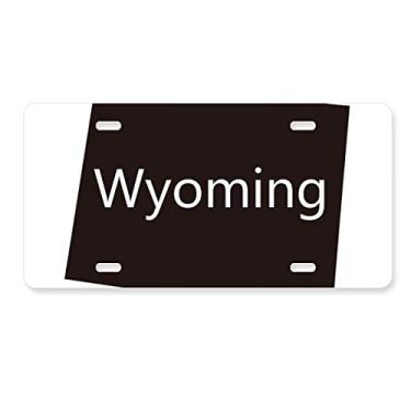 Imagem de DIYthinker Placa de carro Wyoming, Estados Unidos da América, acessório de aço inoxidável para decoração de carro