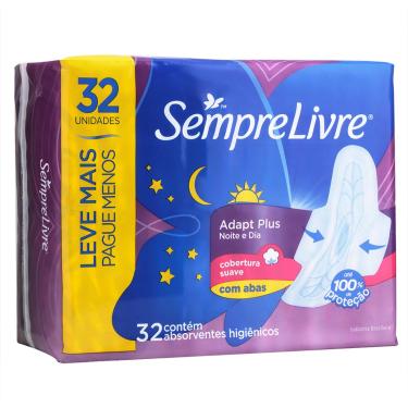 Absorvente Externo Sempre Livre Adapt Plus Noite e Dia 32 Unidades