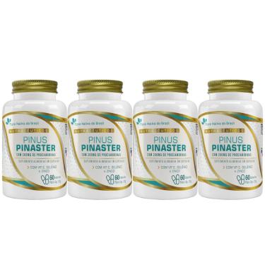 Imagem de 4x Pinus Pinaster Com Procianidinas 200mg + Vitamina E + Selênio + Zinco 60 Cápsulas-Unissex