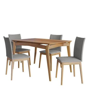Imagem de Conjunto de Mesa de Jantar Rubi 136x90cm com 4 Cadeiras Rubi