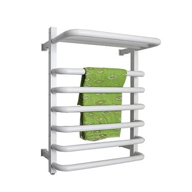 Imagem de Aquecedor De Toalhas Aço Inox 304 Aquecedor Elétrico de Toalheiros 45°C Temperatura Constante 5min Trilho Secadores 6 Barras Radiador Banheiro,White,530 * 635 * 260mm